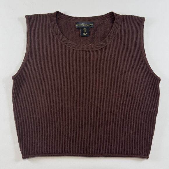 House of Harlow Tops - House Of Harlow 1960 Brown Ribbed Cropped Tank Top Size Large
